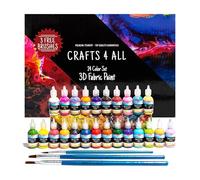 Crafts 4 ALL Pintura para tela - Pintura textil permanente para ropa en acrilico, pintura para cristal y pintura de tela para manualidades, pintura acrílica para niños