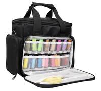 Crafts&Co® | Bolsa de máquina de coser con asas sólidas | Bolsa de transporte para máquina de coser | Con prácticos compartimentos de almacenamiento | Negro, negro, DIY