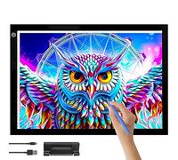 Crafts&Co® Mesa de Luz A3 | Lightbox Dimmer | Accesorios Diamond Painting | Panel LED con USB | Lightpad 470x345 mm | Mesa Luminosa, Tablero de Dibujo Iluminado, Pad LED