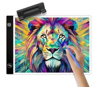 Crafts&Co® Mesa de Luz A4 para Calcar Dibujos | Mesa de Luz Ultra Fina con Brillo Ajustable LED y Cable USB | Light Pad para Diamond Painting, Tatoo y Dibujos | Negro