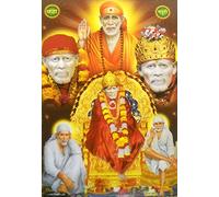 Crafts of India Shirdi Sai Baba/Hindu God Big Poster -Reprint on Paper (Unframed : Size 21"X31" Inches)
