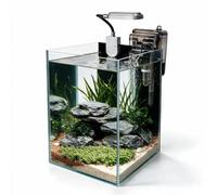 Craftsboys Kits de iniciación de pecera de 1.5 galones, acuario de nano vidrio con filtro, luz LED para Aquascape DIY pequeño tanque de peces Betta