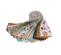 CraftsFabrics 20 rollos de gelatina de animales de la selva del zoológico, 100 % algodón, precortados, para acolchado infantil, álbumes de recortes, costura de guardería, artes y manualidades,