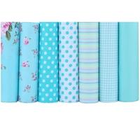 CraftsFabrics 7 Piezas 40 x 50 cm (16 x 20 pulgadas) Patrones de Algodón Estampados en Azul y Blanco (para Quilting, Scrapbooking, Costura, Proyectos DIY)