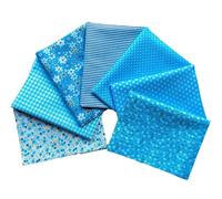 CraftsFabrics Large 7 piezas 50 * 50 cm (20 "x 20") Cuartos de grasa impresos de algodón - para acolchar, álbumes de recortes, costura, manualidades, proyectos de bricolaje, collage (Azul)