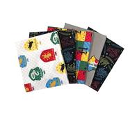 CraftsFabrics Mystical Houses Harry Potter, paquete de 5 unidades (100% algodón, tela con licencia auténtica, ideal para manualidades)