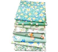 CraftsFabrics Paquete de 8 paquetes de tela floral azul, 100 % algodón, 25 x 25 cm de ancho, cuadros de tela precortados para acolchar, artes, manualidades, proyectos de bricolaje