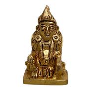 craftslook Lord Kuber Estatua de latón para el templo para el hogar, estatua de latón Lord Kuber Dhan Bhandari para riqueza prosperidad excelente talla, arte artesanal en latón metal ídolo (2.5