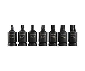 Craftsman CMMT50839 7PC 1/2" Drive Torx Bit Impact Socket Set, Full Polish, T10 in