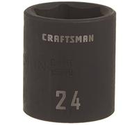 CRAFTSMAN Enchufe de impacto poco profundo, métrico, unidad de 1/2 pulgada, 24 mm (CMMT15870)