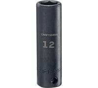CRAFTSMAN Enchufe de impacto, profundo, SAE, 3/8 pulgadas, 12 mm (CMMT15901)