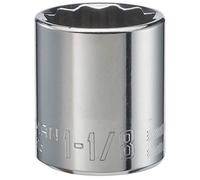 CRAFTSMAN Enchufe poco profundo, SAE, unidad de 1/2 pulgada, 1-1/8 pulgadas, 12 puntos (CMMT47516)
