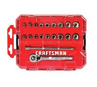 Craftsman Juego de enchufes, SAE/métrico, unidad de 1/4 pulgadas, 20 piezas (CMMT12008)