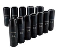 CRAFTSMAN Juego de llaves de impacto, métricas, 1/2 pulgada, llaves de impacto profundo, 12 piezas (CMMT15887)