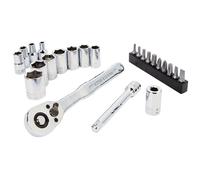 CRAFTSMAN - Juego de llaves de vaso, 24 piezas, llave de 0,6 cm, incluye caja de almacenamiento (CMMT12110LZ)