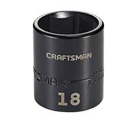 CRAFTSMAN Llave de vaso de impacto, poco profunda, métrica, 3/8 pulgadas, 18 mm (CMMT15846)
