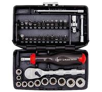 CRAFTSMAN V-SERIES - Juego de llaves de vaso y puntas de destornillador, SAE, unidad de 1/4 pulgadas, 38 piezas (CMMT45750V)
