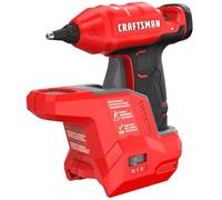 CRAFTSMAN V20 Mini pistola de pegamento caliente inalámbrica y palos con luz LED, calentamiento rápido, ajuste de temperatura dual, compacto, la batería se vende por separado (CMGL100B)