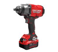 CRAFTSMAN V20 RP Llave de impacto, sin cable, sin escobillas, alto par, 1/2 pulgadas, batería de 4Ah y cargador incluido (CMCF940M1)