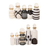 CraftsOfEgypt Genie - Mini botellas de vidrio soplado para perfume, aceites esenciales o poción, juego de 10 frascos pequeños decorativos, cada uno de 5 cm de alto, varios colores