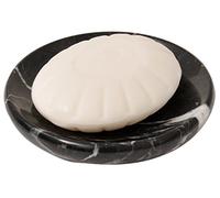 CraftsOfEgypt Jabonera de mármol Negro, Soporte para Platos de mármol Pulido y Brillante, Accesorio de baño bellamente elaborado
