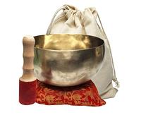CRAFTSTRIBE 8" Large Hand Hammered Tibetan Cobra Singing Bowl Meditation Healing Bowl With Mallet And Silk Cushion