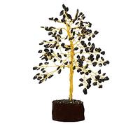 CRAFTSTRIBE Reiki Piedras preciosas Negro Turmalina Piedra Dinero Árbol Espiritual Tabla de Decoración