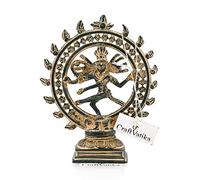 CraftVatika Antique de latón Nataraja Nataraj Estatua Señor hindú Dancing Shiva Escultura Figura Decorativa