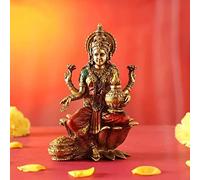 craftvatika Lakshmi Devi - Estatua de ídolo para el hogar, Diosa Puja, ídolos Laxmi, Pieza de exhibición para Templo Pooja, decoración Diwali, Regalos para Familiares, Amigos, Clientes corporativos