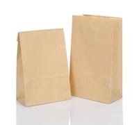 CraftWerk bolsas de papel kraft fondo bolsas 100 piezas para calendario de adviento, bolsas de regalo o para guardar alimentos - 16 x 9 x 5 cm Marrón