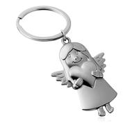 CraftWerk Llavero de ángel de la guarda con corazón, amuleto de la suerte para exámenes, carné de conducir o como regalo, color plateado, 8,5 x 3,5 cm, plata, 8,5 x 3,5 cm