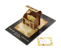 CraftWerk Tarjeta desplegable 3D con cofre del tesoro - Vale para rellenar con tarjeta rasca para hombres y mujeres - vale de deseos como tarjeta de cumpleaños