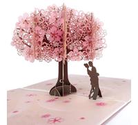 CraftWerk Tarjeta desplegable 3D con flores de cerezo Vale para bodas, San Valentín y aniversarios Elegante tarjeta de felicitación con sobre
