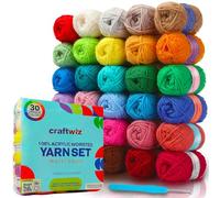 CRAFTWIZ Hilo 100% acrílico para ganchillo y tejer, madejas de hilo de peso #4, 1600 yardas de hilo de ganchillo suave, perfecto para hilo Amigurumi y otros proyectos de manualidades pequeños