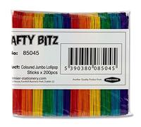 Crafty Bitz Bag - Lote de 200 palitos de piruleta (tamaño grande, 200 unidades)