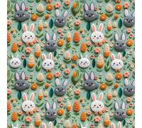 Crafty by Chatham Glyn - Tela de algodón con estampado 3D de conejitos de Pascua, 140 cm de ancho, 100 % algodón, tela impresa digital para manualidades, patchwork y costura