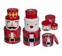 Crafty Capers - Juego de 3 latas de nido, diseño de Papá Noel y Cascanueces