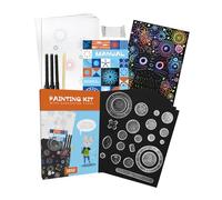 CRAFTY CATS Spirograph 47 Piezas Kit Deluxe con Scratch Art Papel Rayado Mandala Plantillas Engranajes Precision Bambu Punzon Regalo Creativo Niños Adultos 8 Años