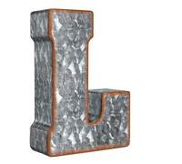 CraftyCrocodile 7" Galvanized Metal Letters for Wall Decor - 3D Letter L for Hanging & Free Standing - Decorative Rustic Alphabet Letters for The Living Room, Bedroom, Kitchen