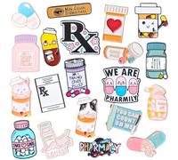 CraftyDream 40 pines esmaltados de farmacia para mochilas, insignia de enfermera, accesorios de técnico de farmacia, bonitos broches a granel para médicos, mujeres, hombres, ropa, bolsas, sombreros