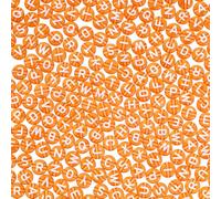 CRAFTYMELODY 1000 cuentas acrílicas transparentes de letras de color naranja oscuro, cuentas de letras de 7 mm, cuentas redondas planas del alfabeto, cuentas espaciadoras horizontales sueltas para