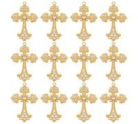 CRAFTYMELODY 12 colgantes de cruz gótica, colgante de estrás, colgante de cristal para Pascua, para fabricación de joyas, 75 x 50 x 7 mm