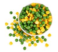 CRAFTYMELODY 120 g de verduras artificiales en miniatura, granos de guisantes falsos, granos de maíz, judías verdes artificiales, maíz, verduras, figuras realistas, decoración de verduras