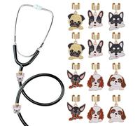 CRAFTYMELODY 14Pc 7 Estilos Encantos Estetoscopio Perro para Encantos Estetoscopio Enfermera Aleación Esmaltado Estetoscopio Perro Etiqueta Nombre Animales Único