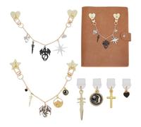 CRAFTYMELODY 2 cadenas de dragón con 4 piezas móviles a prueba de polvo tapones estilo tibetano colgantes decoraciones con cierres giratorios de aleación