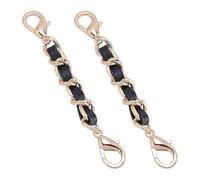 CRAFTYMELODY 2 cadenas extensoras de monedero de 3.78 pulgadas, color dorado claro, correa de repuesto con cierre de langosta, correas de bolso, extensores para bolsos hechos a mano, asas de embrague