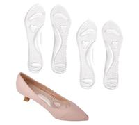 CRAFTYMELODY 2 pares de almohadillas de masaje de silicona transparente para aliviar el dolor de los pies, soporte para el arco plantar, almohadillas adhesivas antideslizantes para zapatos suelas