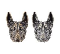 CRAFTYMELODY 2 piezas de latón perro cordón colgante en 2 colores cabeza de perro EDC cuentas cordón de latón estilo europeo para cordones pulseras y llaveros