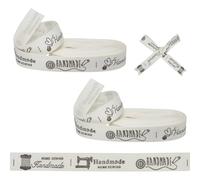 CRAFTYMELODY 2 rollos de cinta impresa hecha a mano de 15,4 cm con palabra "Handmade with Love" cintas impresas cintas de poliéster natural
