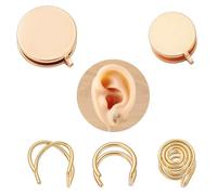 CRAFTYMELODY 20 aretes de presión para queloides, color negro, 5 estilos, espiral, no perforados, de acero inoxidable, de compresión, ligeros, para mujeres, hombres, señoras, regalo de cumpleaños